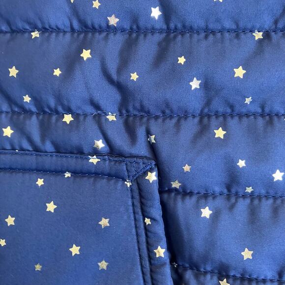 Zelos Girls Sz L (12-14) Puffer Vest Navy with Metallic Silver Star Print NWT - Picture 11 of 16